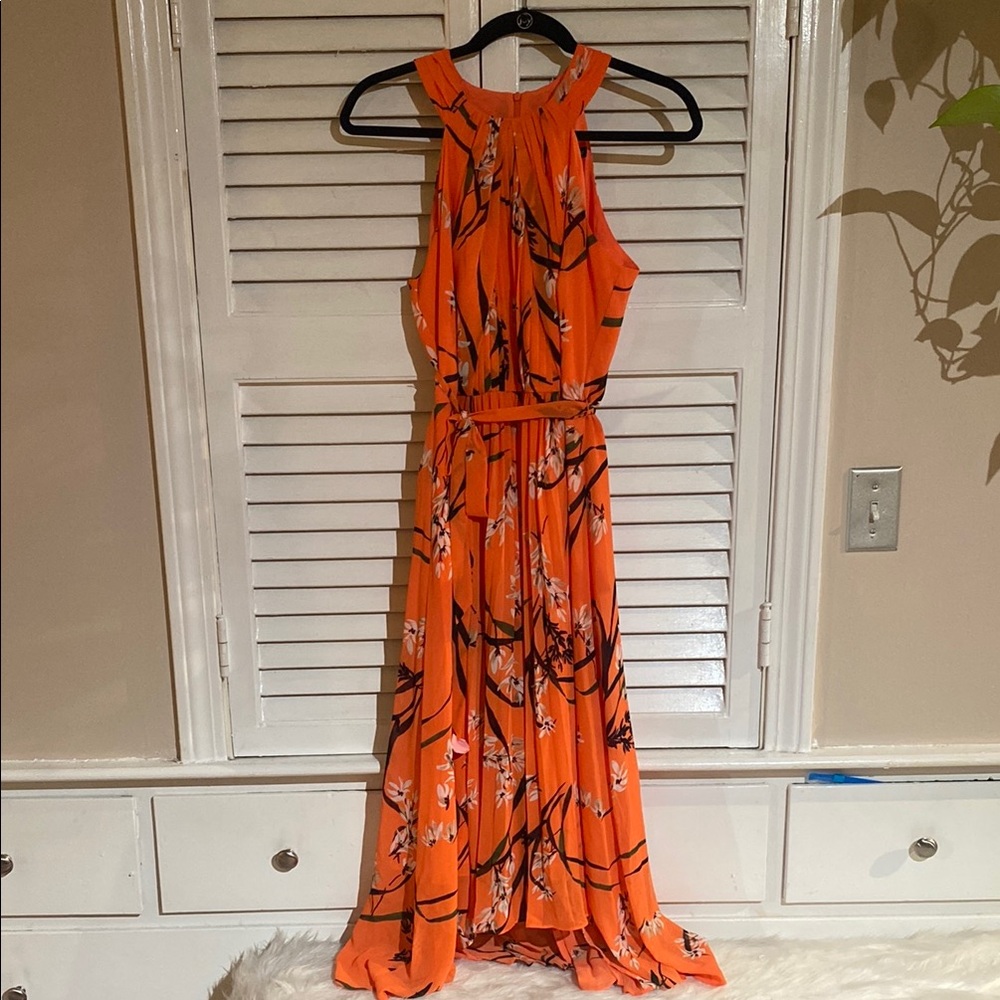 Karen Millen Vibrant Orange Floral Maxi Dress